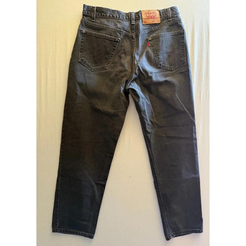 Vintage Levis 550 Mens 36x32 USA Made Relaxed Fit‎ Tapered Black Jeans 550-0260